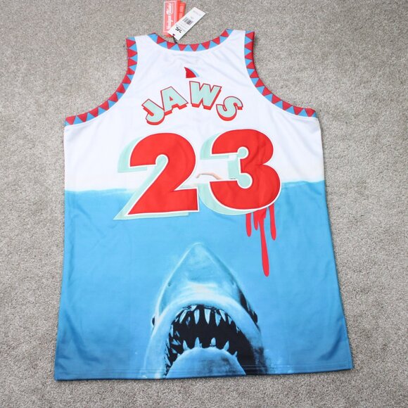 Jaws Basketball Jersey NWT Mens 2XL XXL Headgear Classics 1975 Shark Movie HGC - Picture 11 of 16